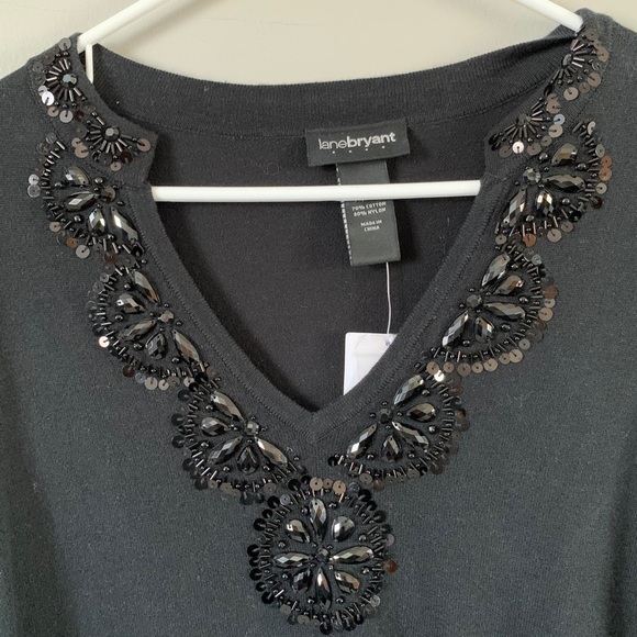 Lane Bryant sweater with bead and sequins 14-16W office career wedding formal - Picture 12 of 16